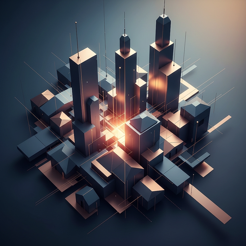 Абстрактная визуализация управления недвижимостью